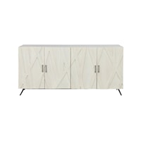 Contemporary 4-Drawer Sideboard with Removable Shelves