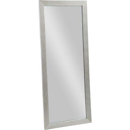 Large Floor Mirror with Silver Frame