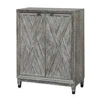 Rustic 2-Door Wine Cabinet with Wine Racks