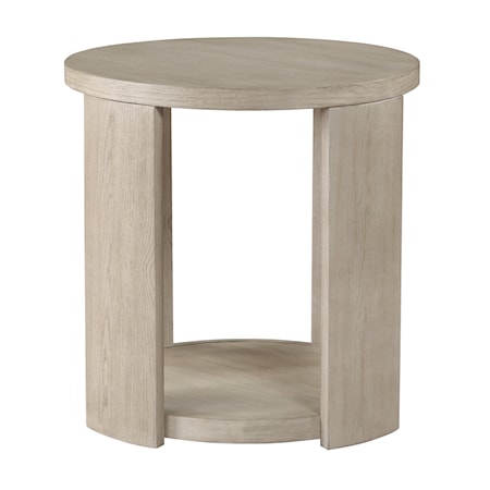 Round End Table with Hidden Casters