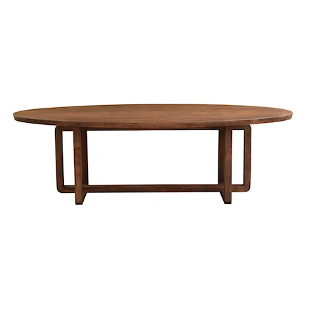 Transitional Solid Wood Oval Dining Table