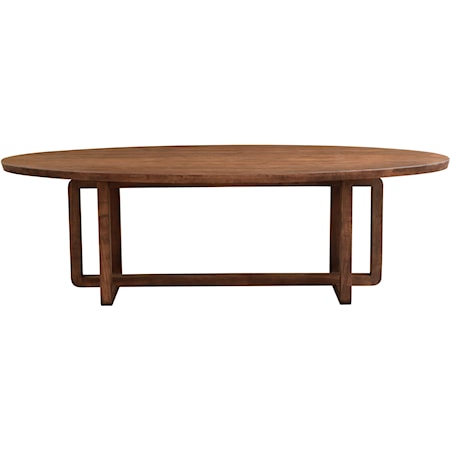 Transitional Solid Wood Oval Dining Table