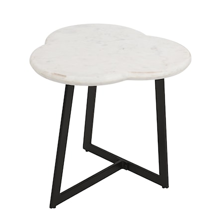 Clover Shaped Marble Top End Table