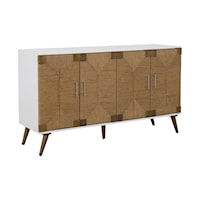 Coastal Credenza Four Jute Doors