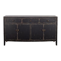 Rustic Four Door Three Drawer Credenza