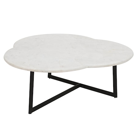 Clover Shaped Marble Top Cocktail Table