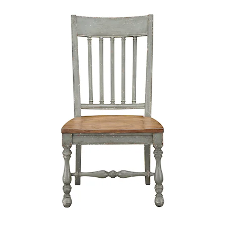 Rustic Slat-Back Dining Chair