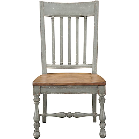 Rustic Slat-Back Dining Chair