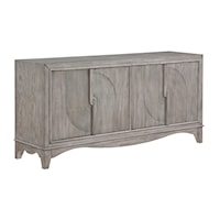 Transitional Grey Four Door Credenza