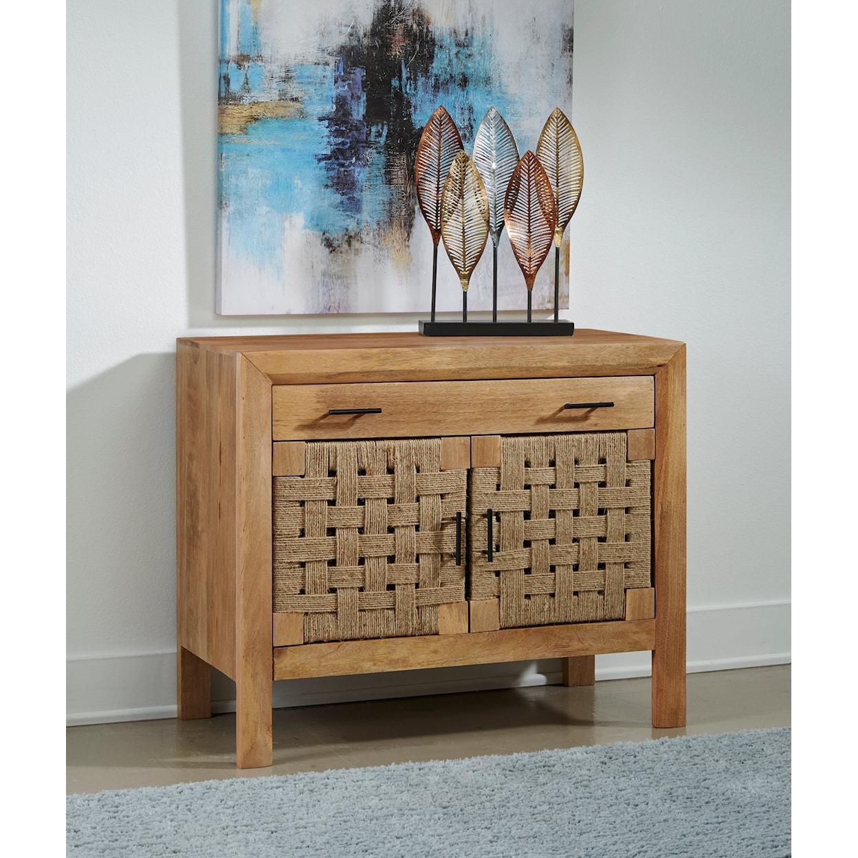 C2C Coast to Coast Imports Accent Chest with Drawer in Natural Finish