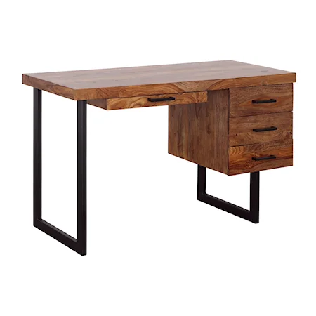 Industrial Four Drawer Writing Desk