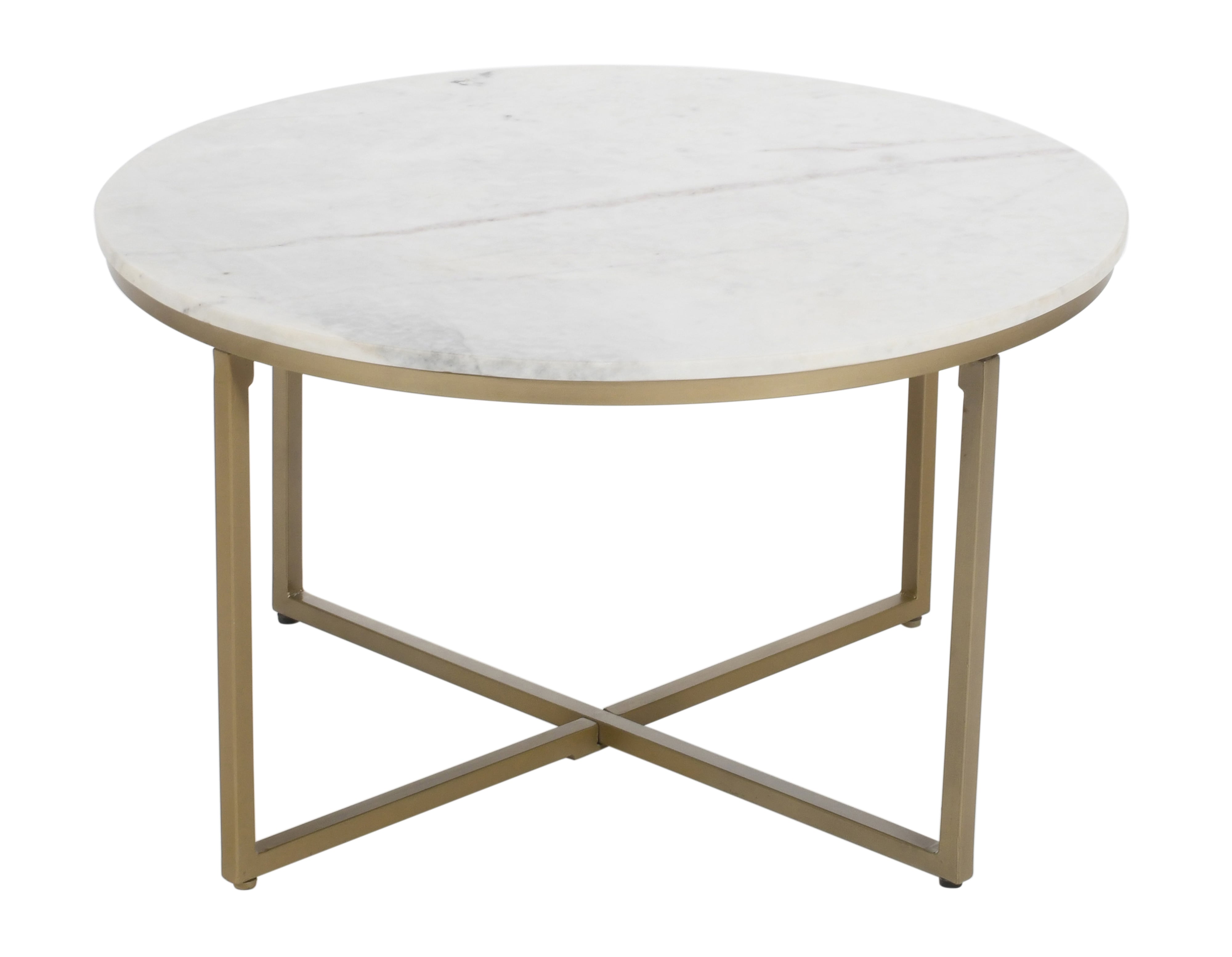 Coast2Coast Home Riley 73324 Glam Marble Round Coffee Table with Gold