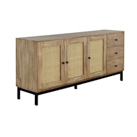 Transitional 3-Door Sideboard with Removable Shelves