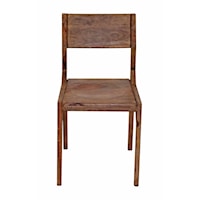 Transitional Solid Wood Open Backed Dining Chair with Angled Back Rest