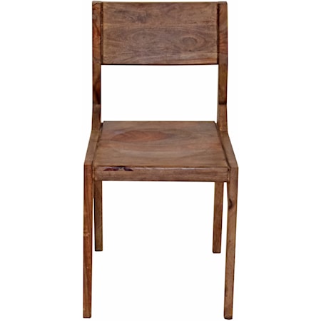 Transitional Solid Wood Open Backed Dining Chair with Angled Back Rest