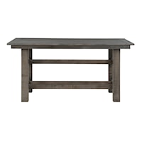 Solid Wood Dining Table with Plank Detailing Top and Interlocking Crossbar Base
