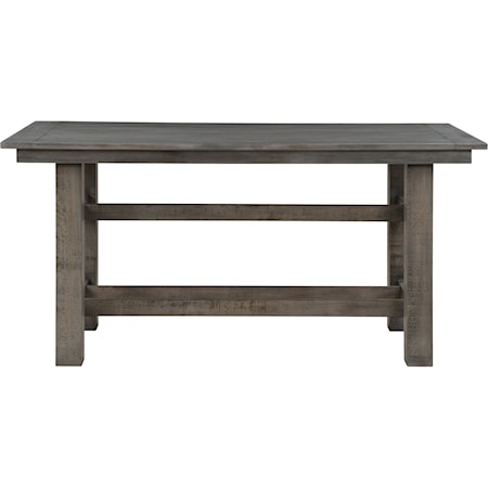 Solid Wood Dining Table with Plank Detailing Top and Interlocking Crossbar Base