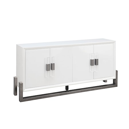 Four Door Credenza with Stainless Steel Base