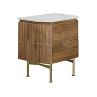 Console 2-Drawer End Table with Marble Top