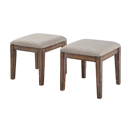 Rustic Upholstered Accent Stool