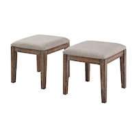 Rustic Upholstered Accent Stool