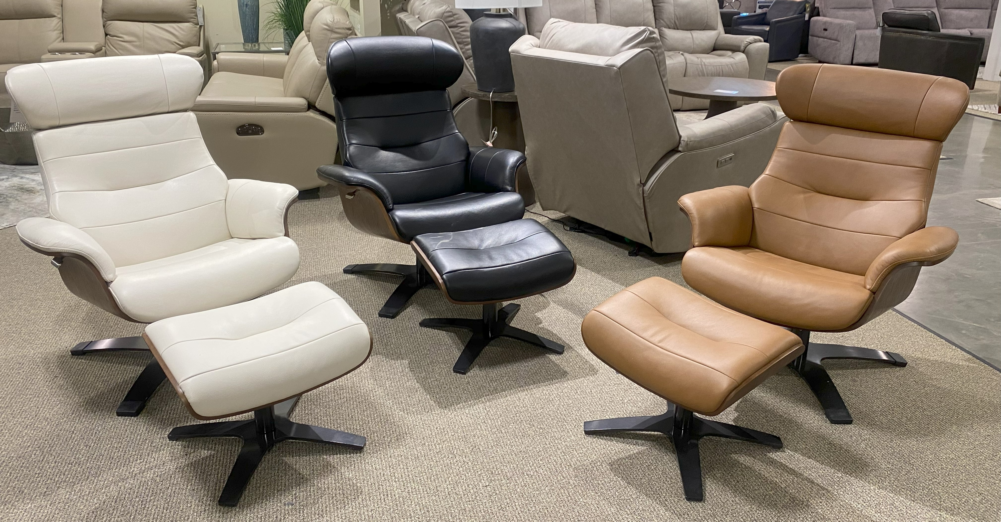 Urban Evolution Chair and Ottoman Camel Chair and Ottoman