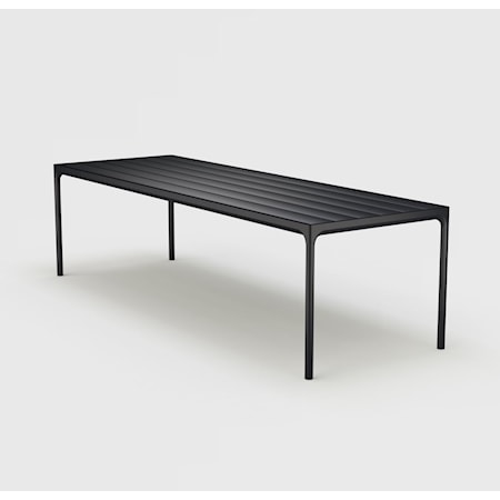 Four Black 106 Inch Outdoor Dining Table