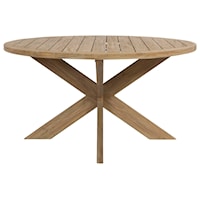 56 Inch Teak Round Outdoor Dining Table