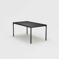 Four Black 62 Inch Outdoor Dining Table