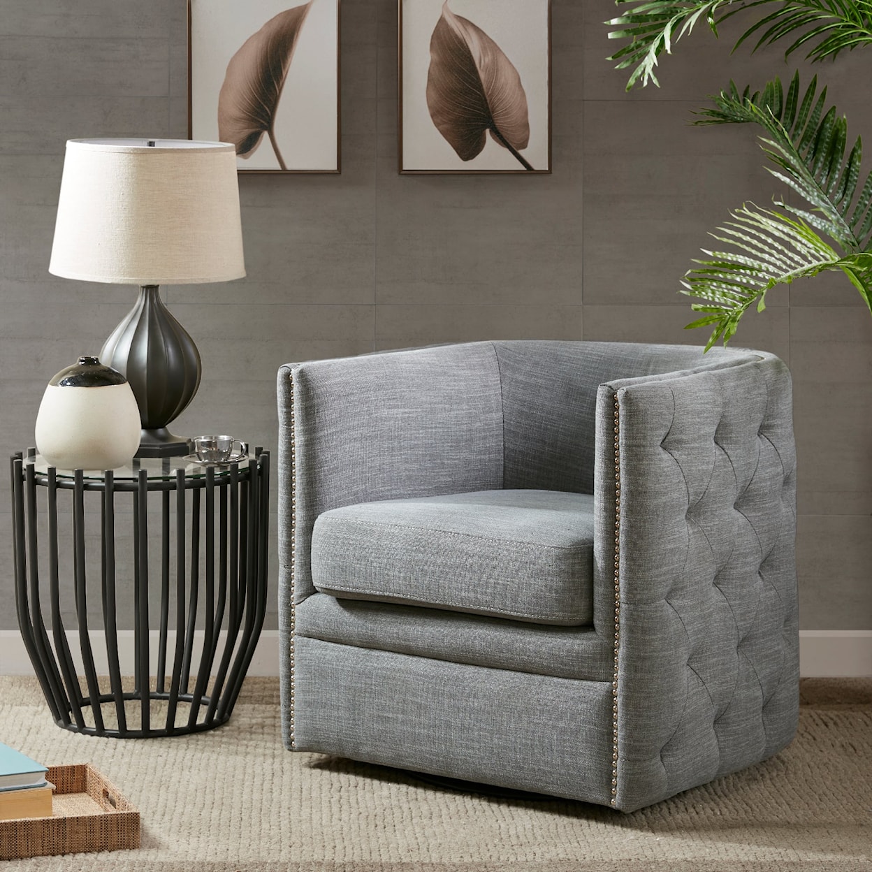 JLA Home Home Accents Tufted Swivel Chair