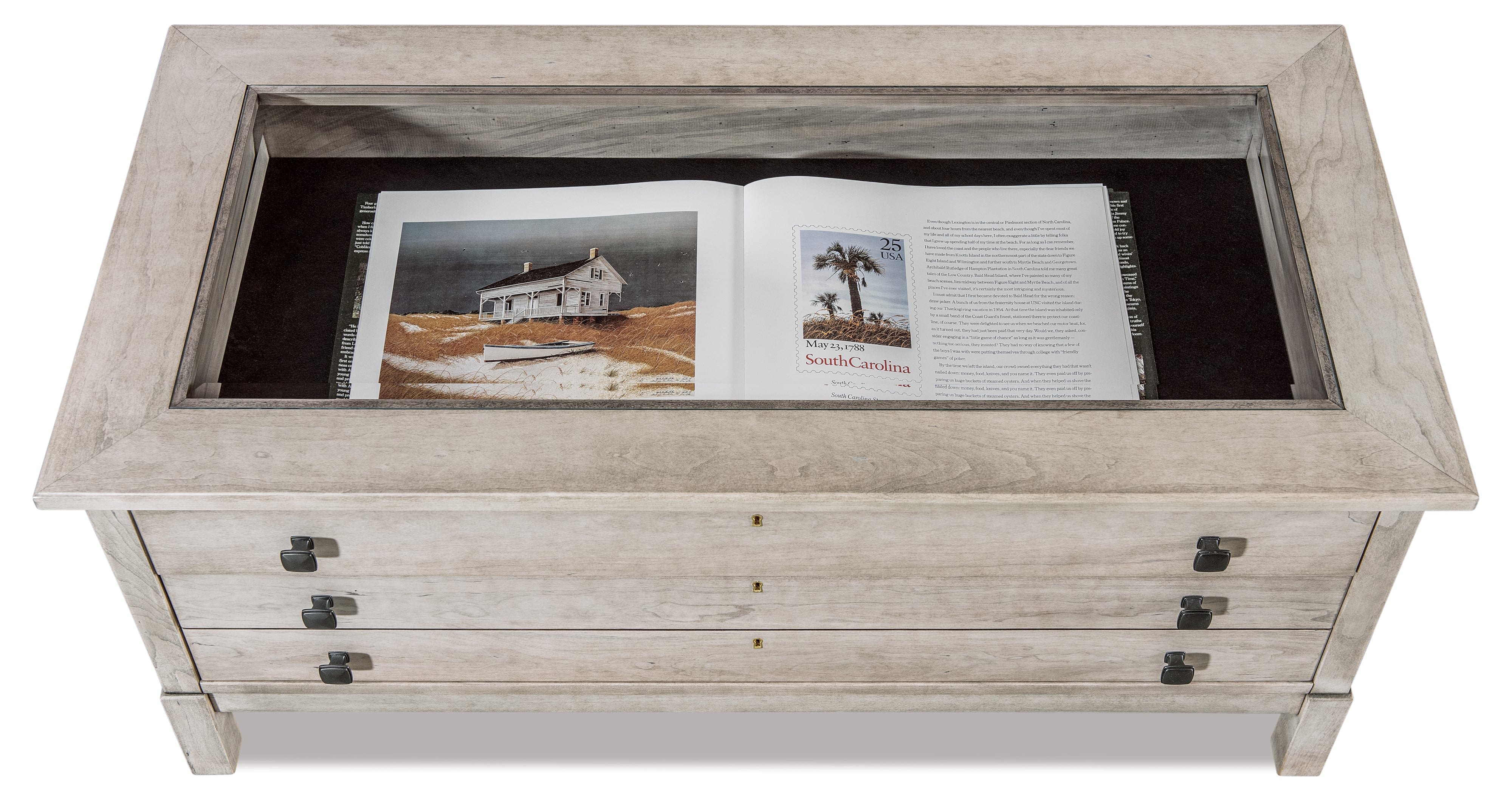 Rectangle Cocktail Table with Glass Top