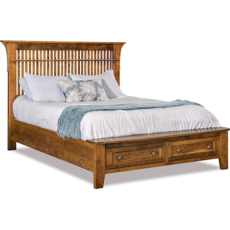 Queen Arts and Crafts Spindle Storage Bed