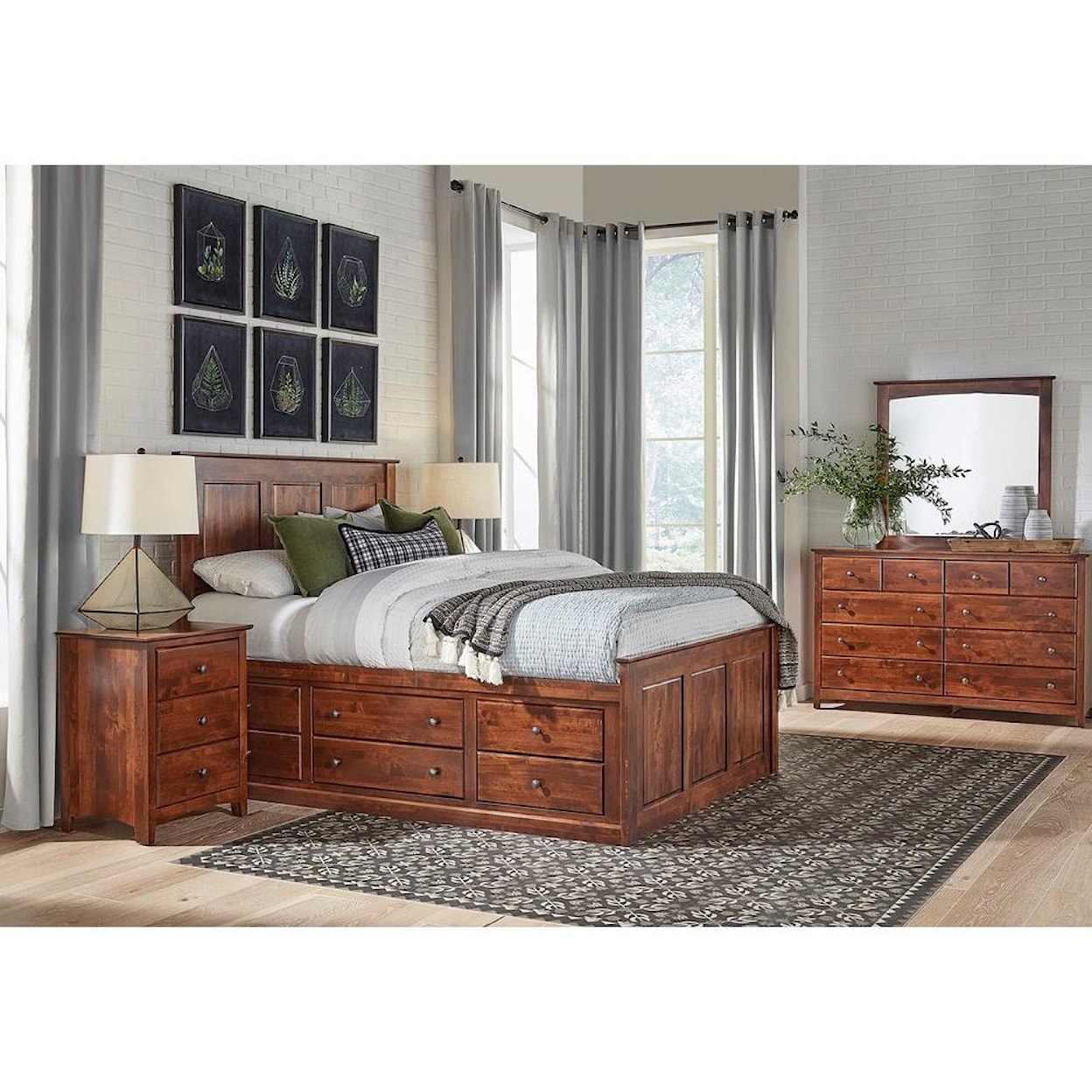 Archbold Furniture Shaker Queen Alder Shaker Chest Bed