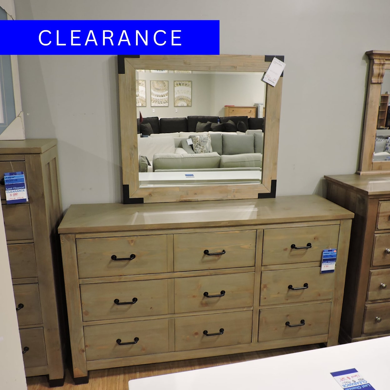 Miscellaneous Clearance Dresser and Mirror Set