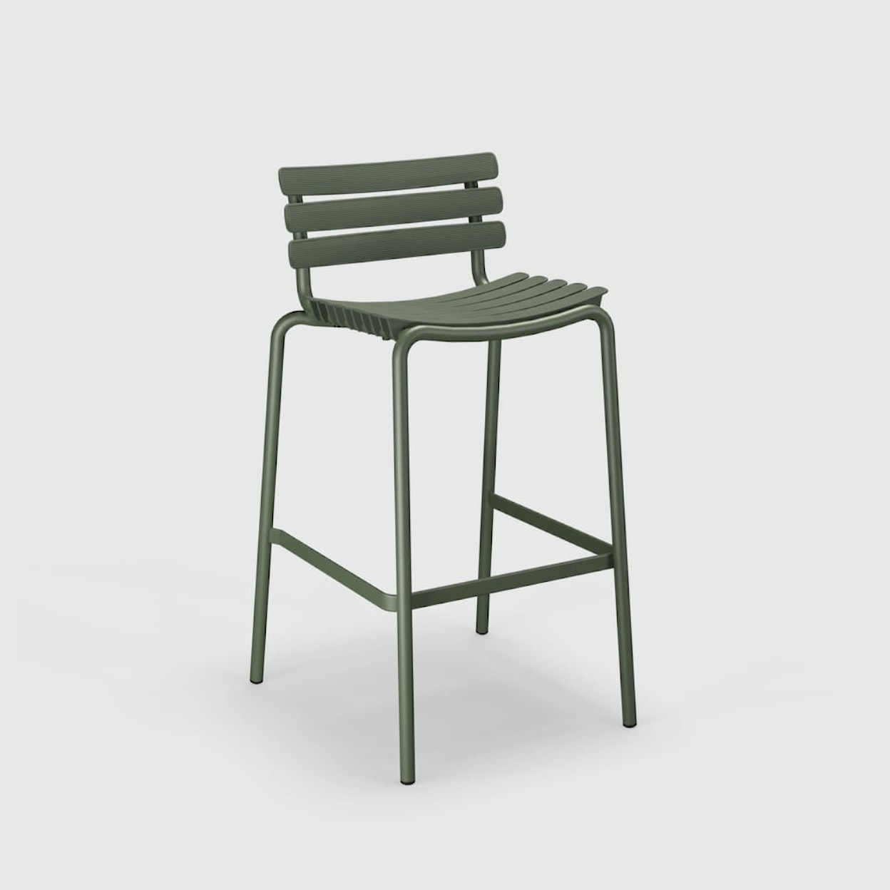 HOUE Outdoor Chairs and Bar Stools Reclips Olive Green Outdoor Bar Stool