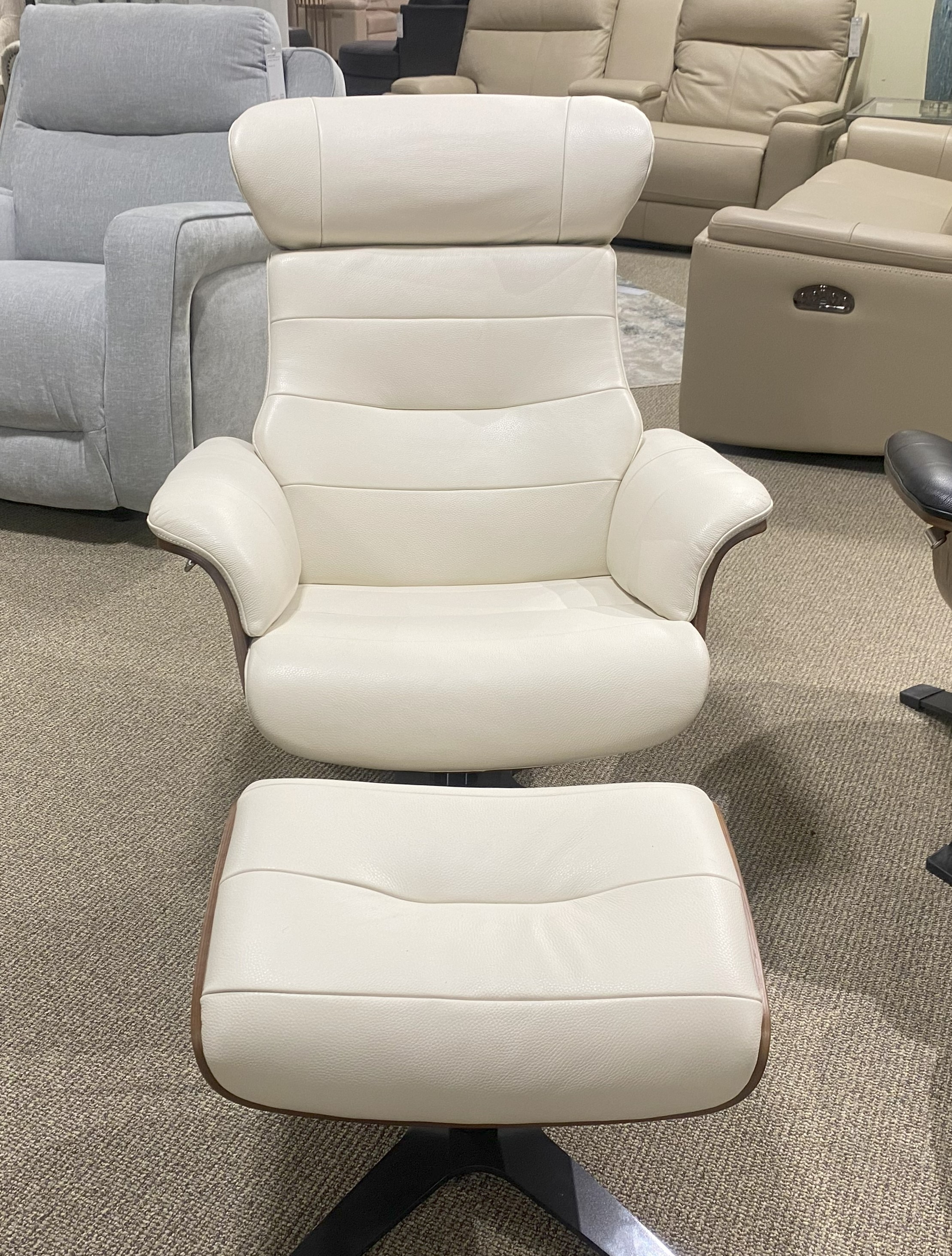 White Chair and Ottoman