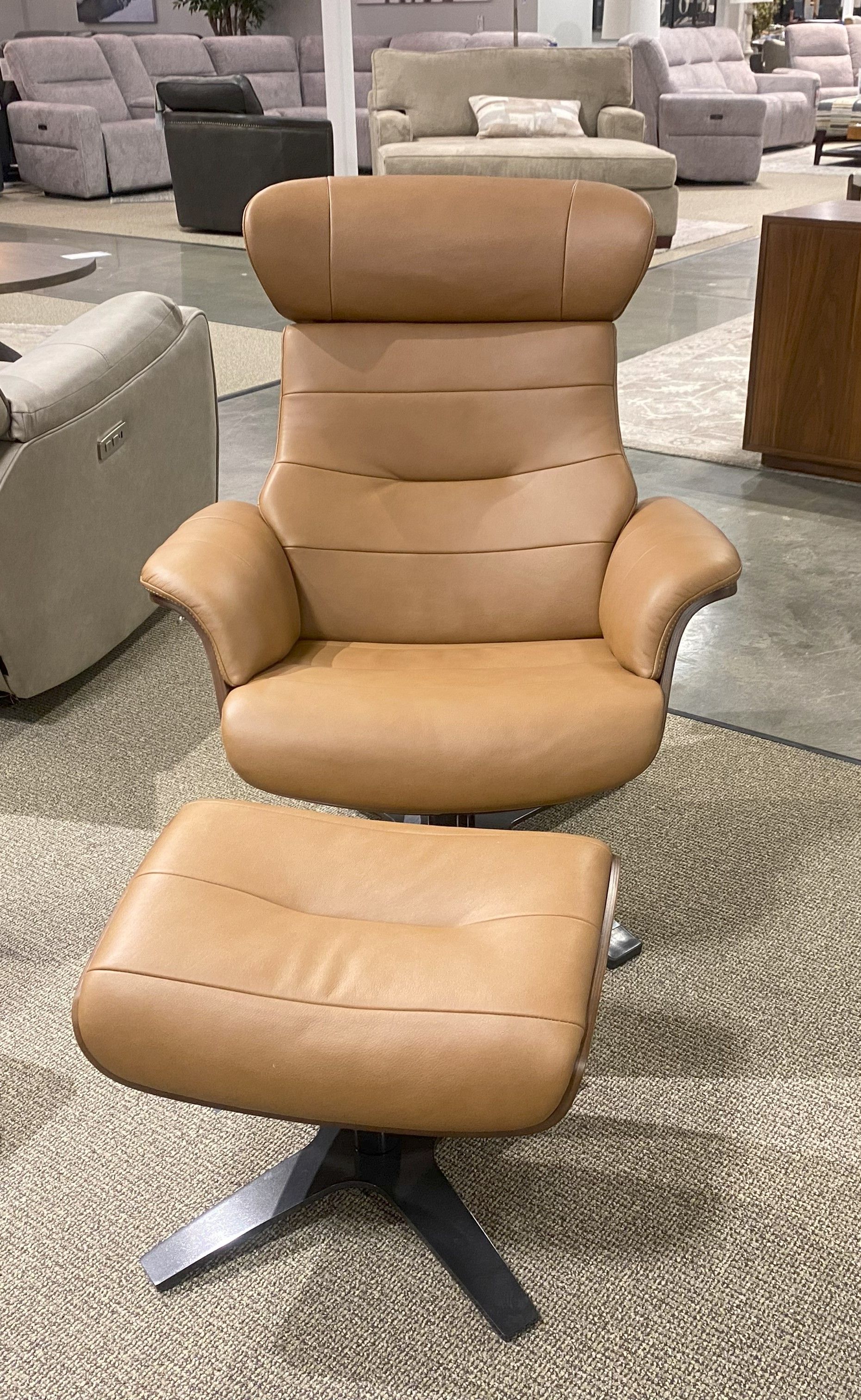 Camel Chair and Ottoman