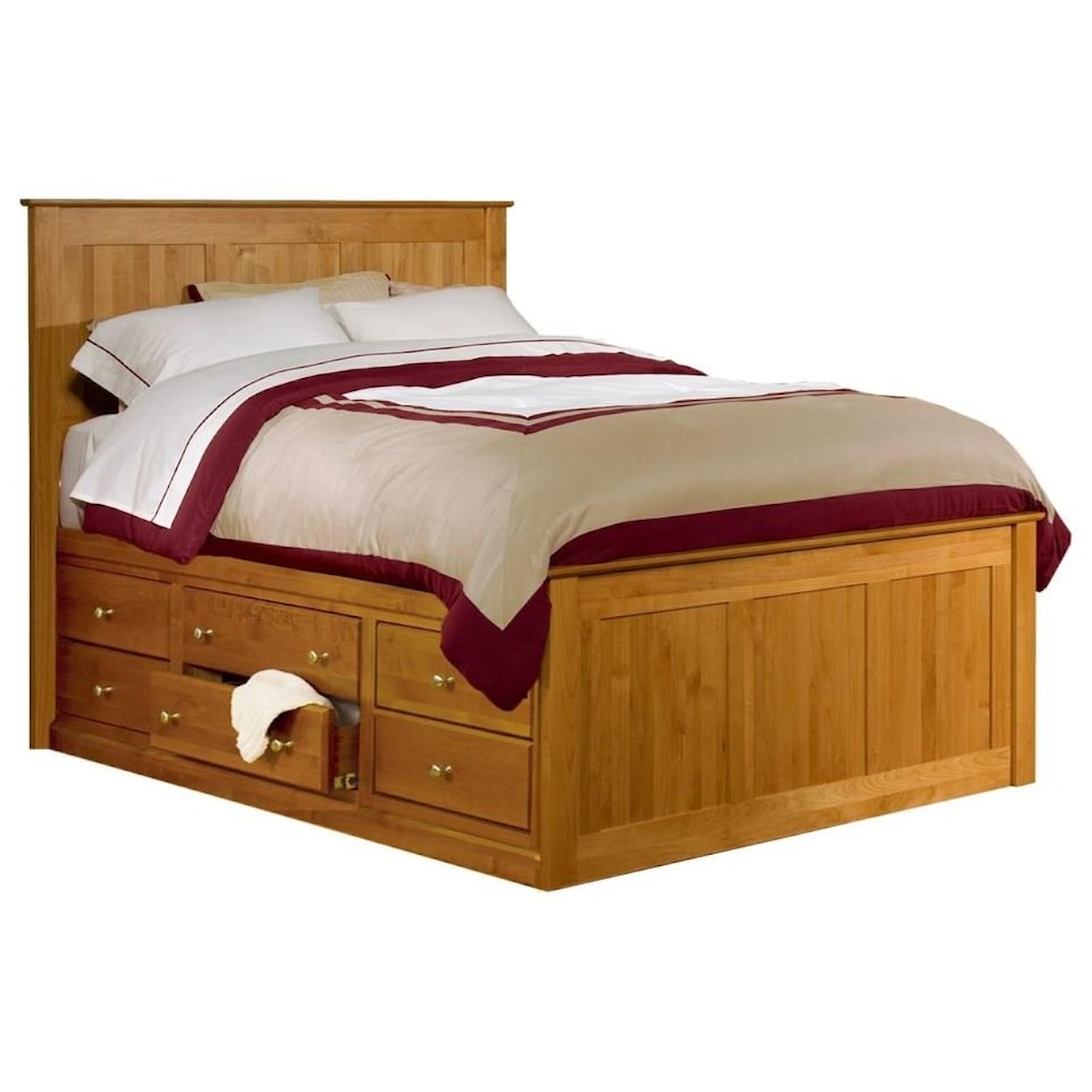 Archbold Furniture Shaker Queen Alder Shaker Chest Bed