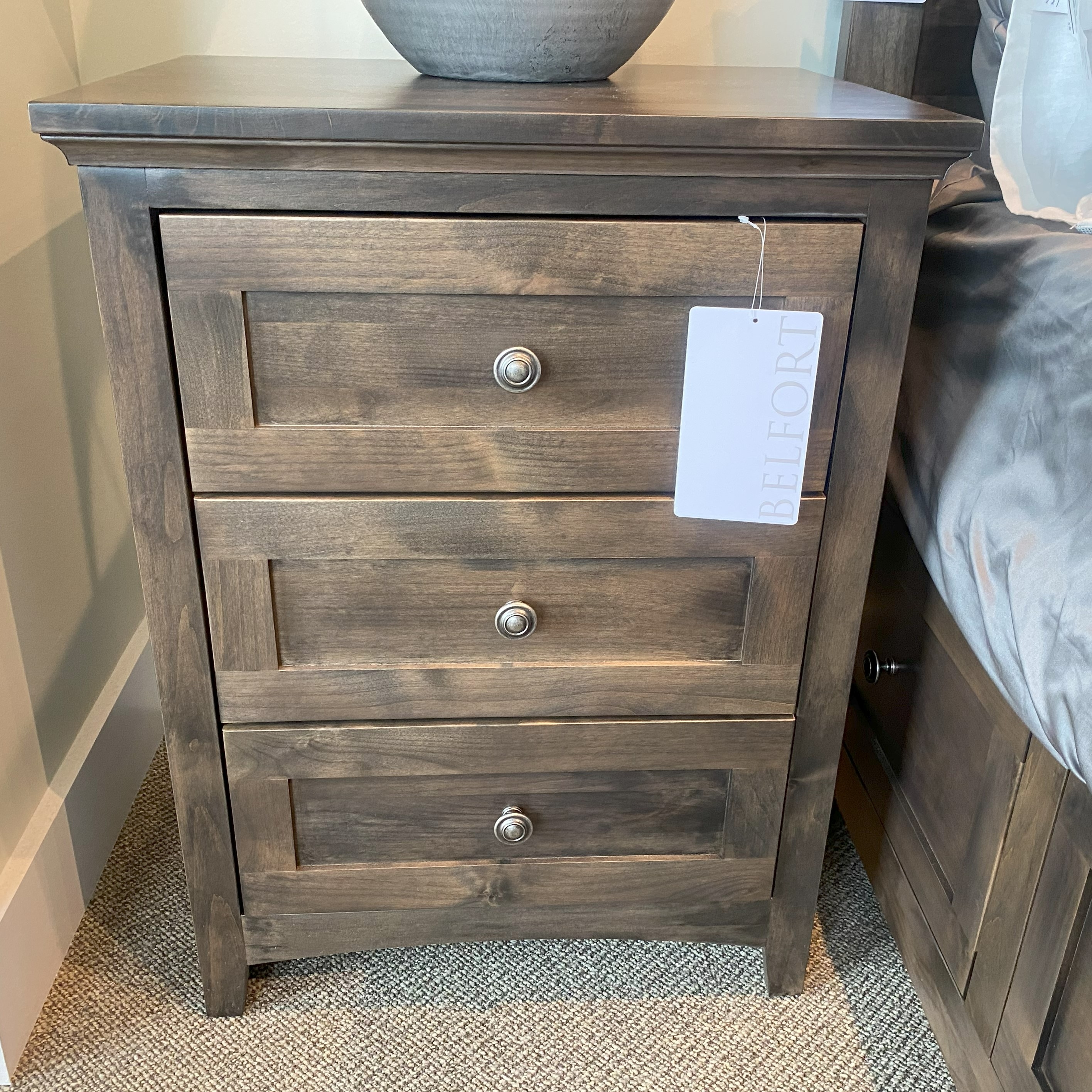 3-Drawer Wide Nightstand