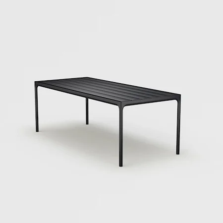 Four Black 82 Inch Outdoor Dining Table