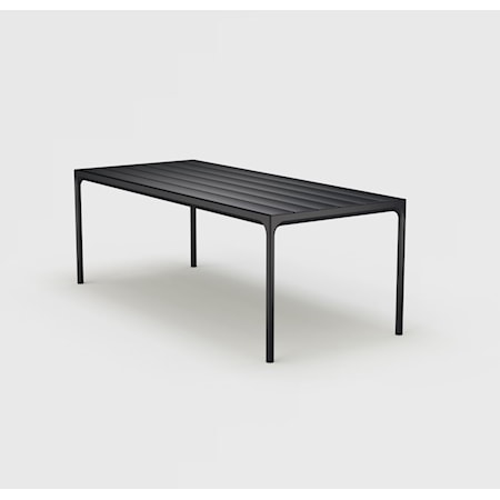 Four Black 82 Inch Outdoor Dining Table