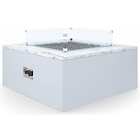 White Carrara Marble Square Outdoor Fire Table