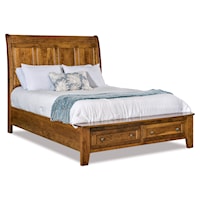 Traditional Queen Sleigh Bed with Storage Footboard
