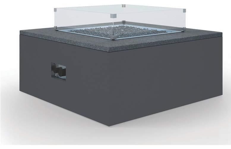 Black Granite Square Outdoor Fire Table