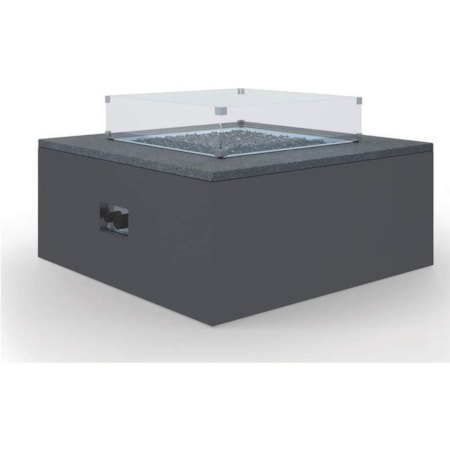 Black Granite Square Outdoor Fire Table