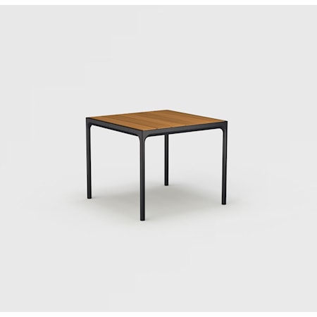 Four Bamboo & Black Dining Table