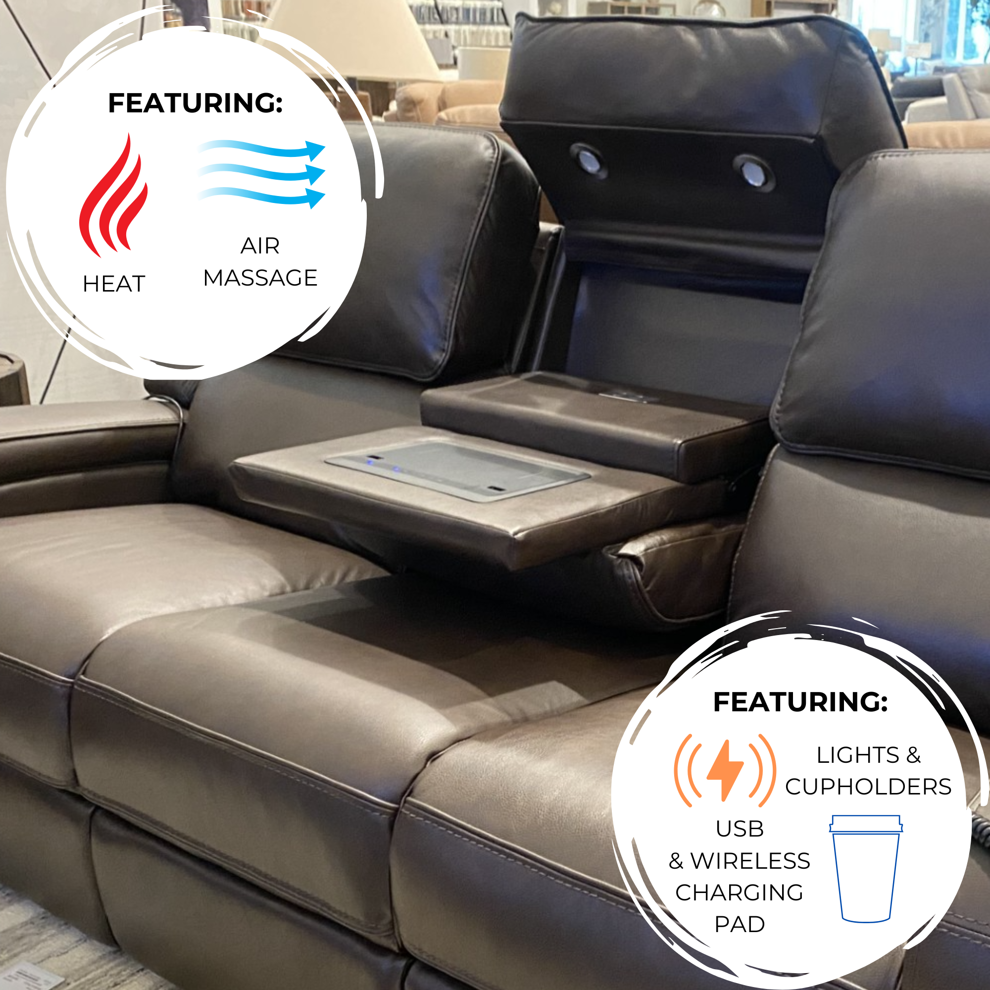 Synergy Home Furnishings K2250 Power Reclining Sofa With Audio