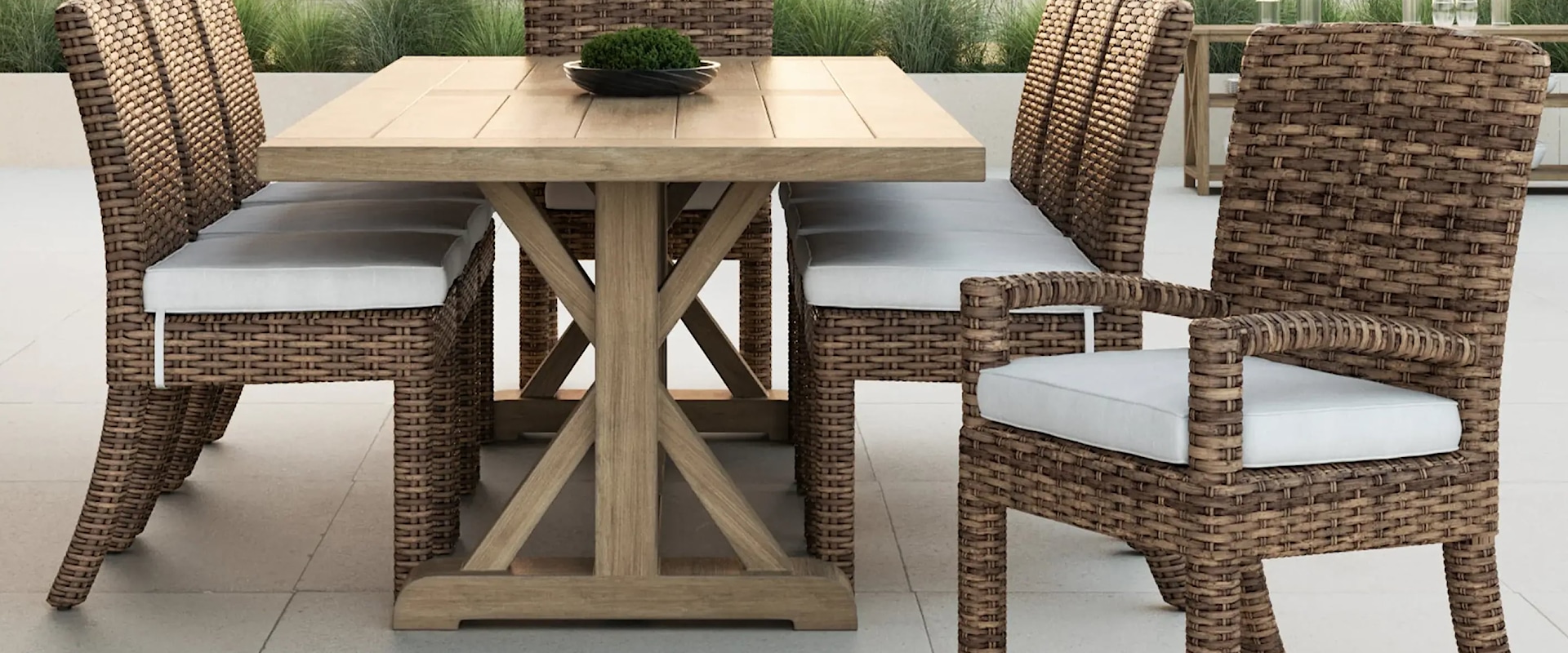 9 Piece Outdoor Dining Set with a Rectangular Outdoor Dining Table and 8 Outdoor Dining Chairs