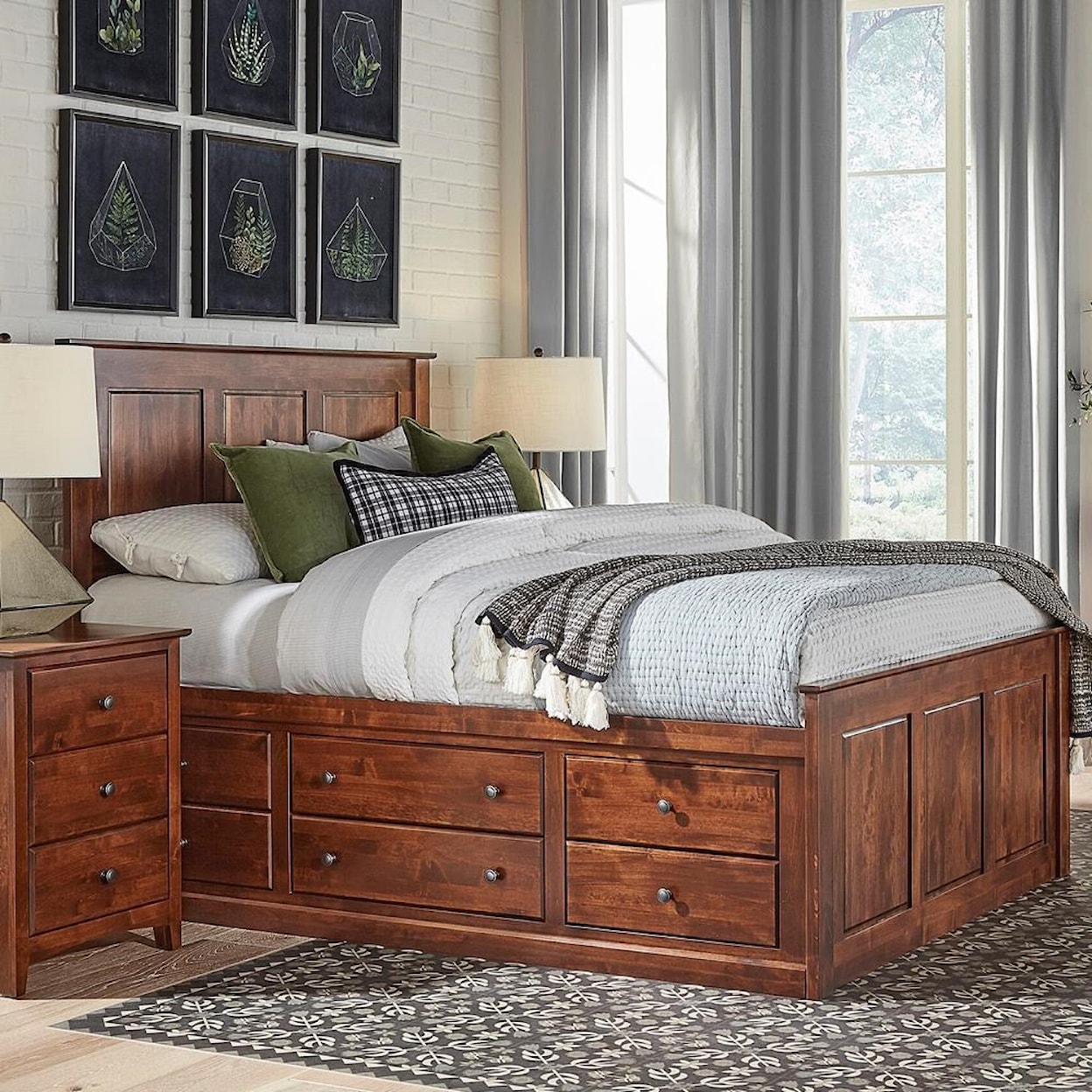 Archbold Furniture Shaker Queen Alder Shaker Chest Bed