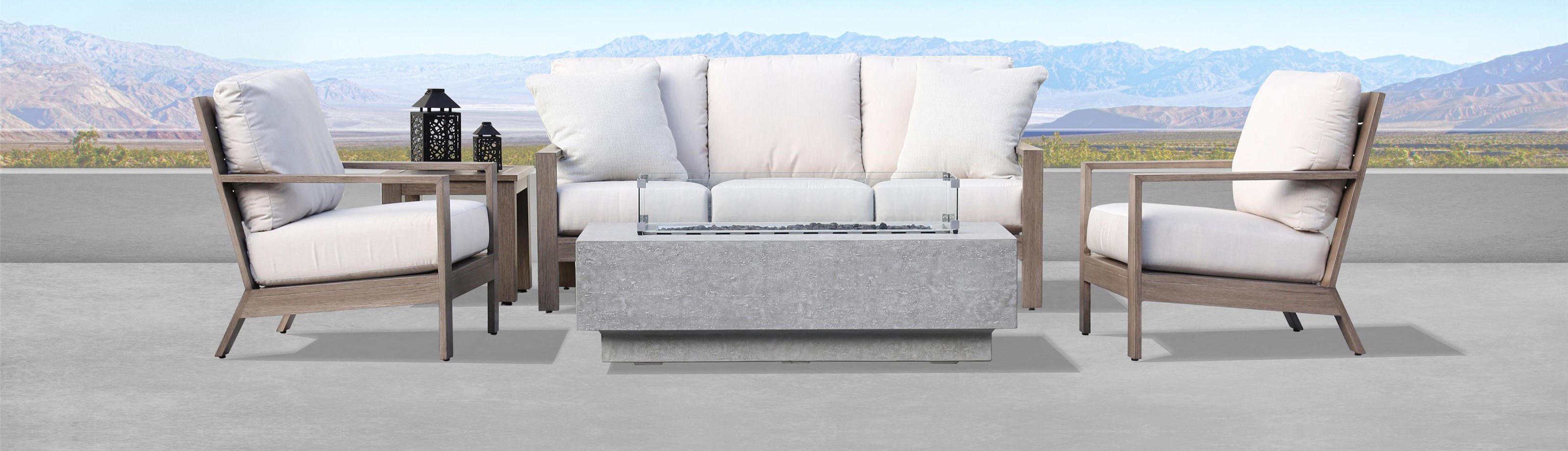 Gravelstone Rectangular Outdoor Fire Table